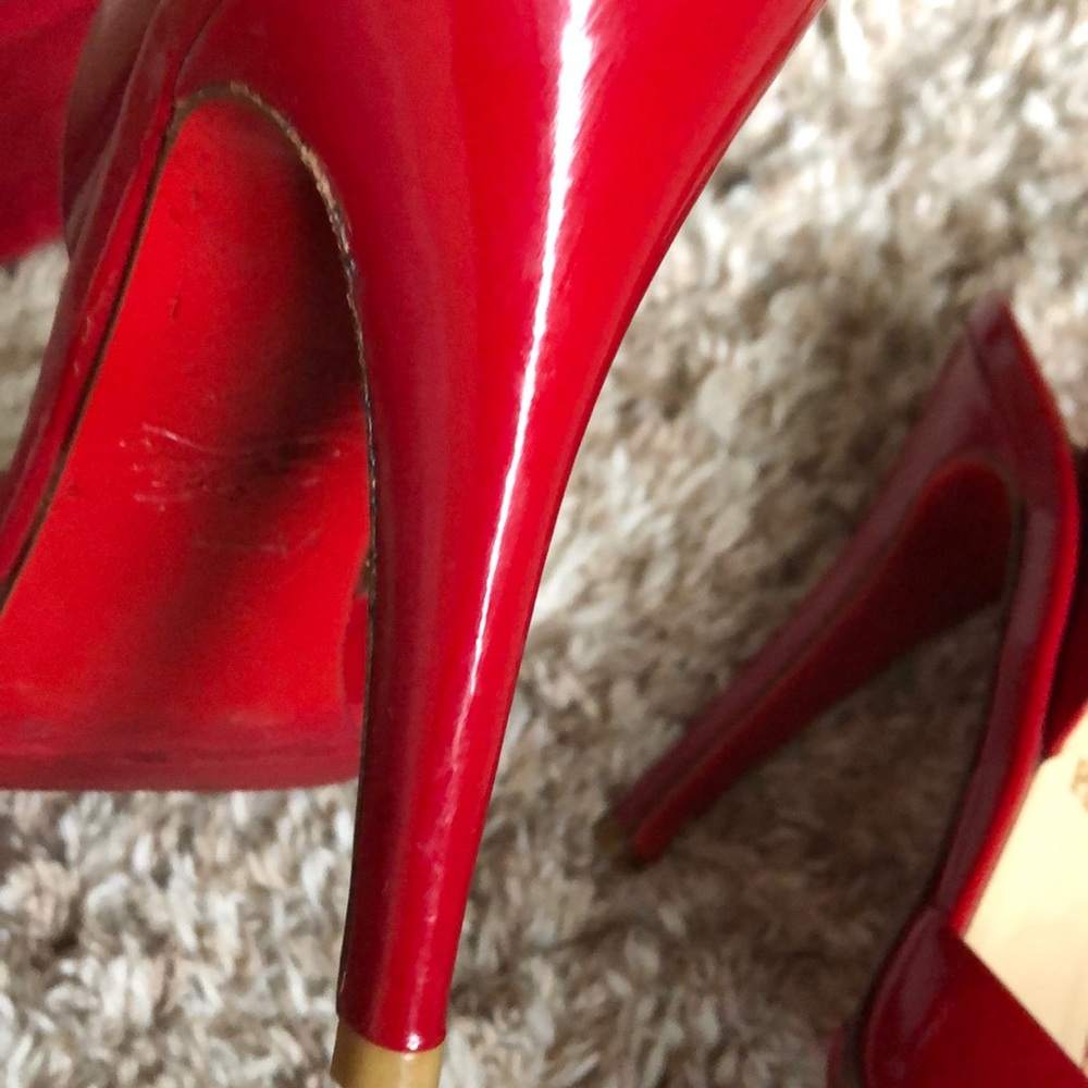 Red Sling Back Christian Louboutin Heels - Picture 6 of 8